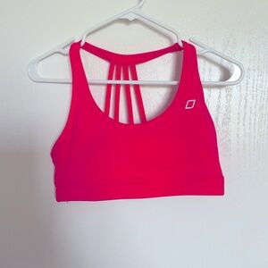 Bright pink sports bra